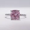 D Color Vvs White Gold Solitaire Ring Cushion Cut pink Moissanite Engagement Wedding Ring for Ladies - Image 6