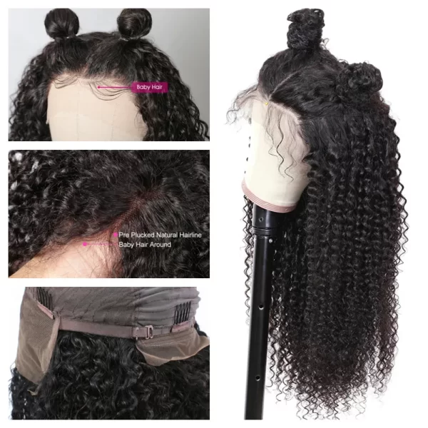 Human Hair Wigs Women,kinky Curly Full Lace Wig for Black Wholesale Kinky Curly Short Brazilian Hair 12 Inch Light Brown Swiss - Image 3