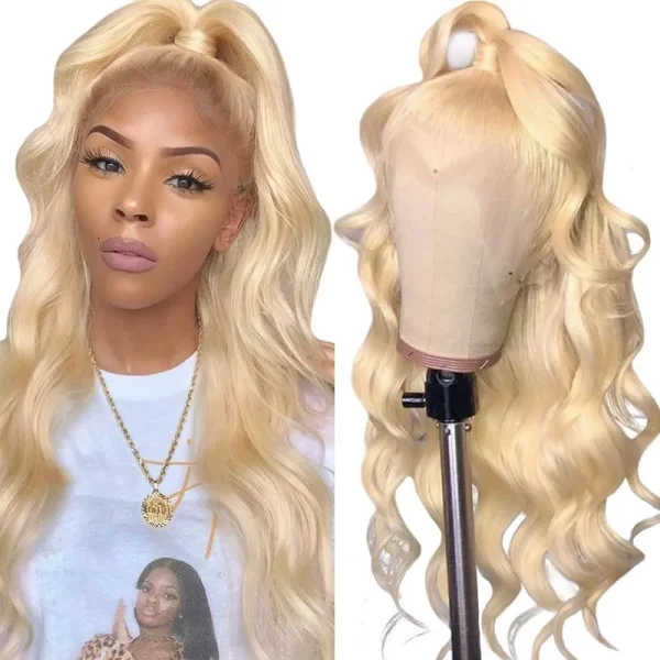 30 Inch Raw Virgin Human Hair Deep Wave 613 Blonde Lace Front Closure Wig 13x4 Curly Transparent Lace Frontal Wig - Image 5