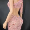 Novance Hot Selling Items on Pink Evening Gown Dress Elegant Hand Made Crystal Diamond Dress Women Clothes Sex for Party - Image 3