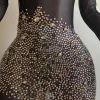 Novance Top Seller 2022 New Arrival Transparent Mesh Sex Hot Cocktail Dress Sparkly Diamond Crystal Sequin Evening Dress - Image 5