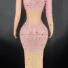 Novance Hot Selling Items on Pink Evening Gown Dress Elegant Hand Made Crystal Diamond Dress Women Clothes Sex for Party - Image 5