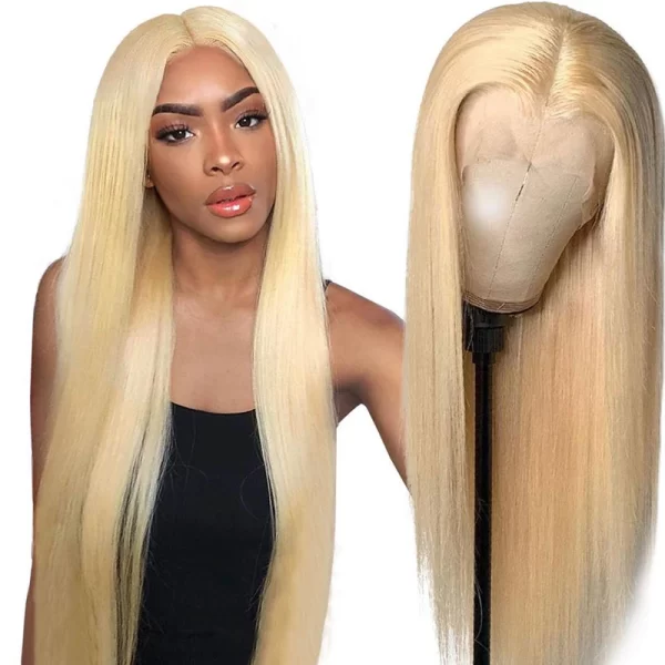 30 Inch Raw Virgin Human Hair Deep Wave 613 Blonde Lace Front Closure Wig 13x4 Curly Transparent Lace Frontal Wig - Image 4